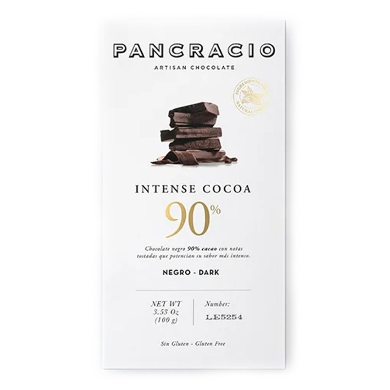 Tableta Chocolate Negro Intenso 90% Pancracio